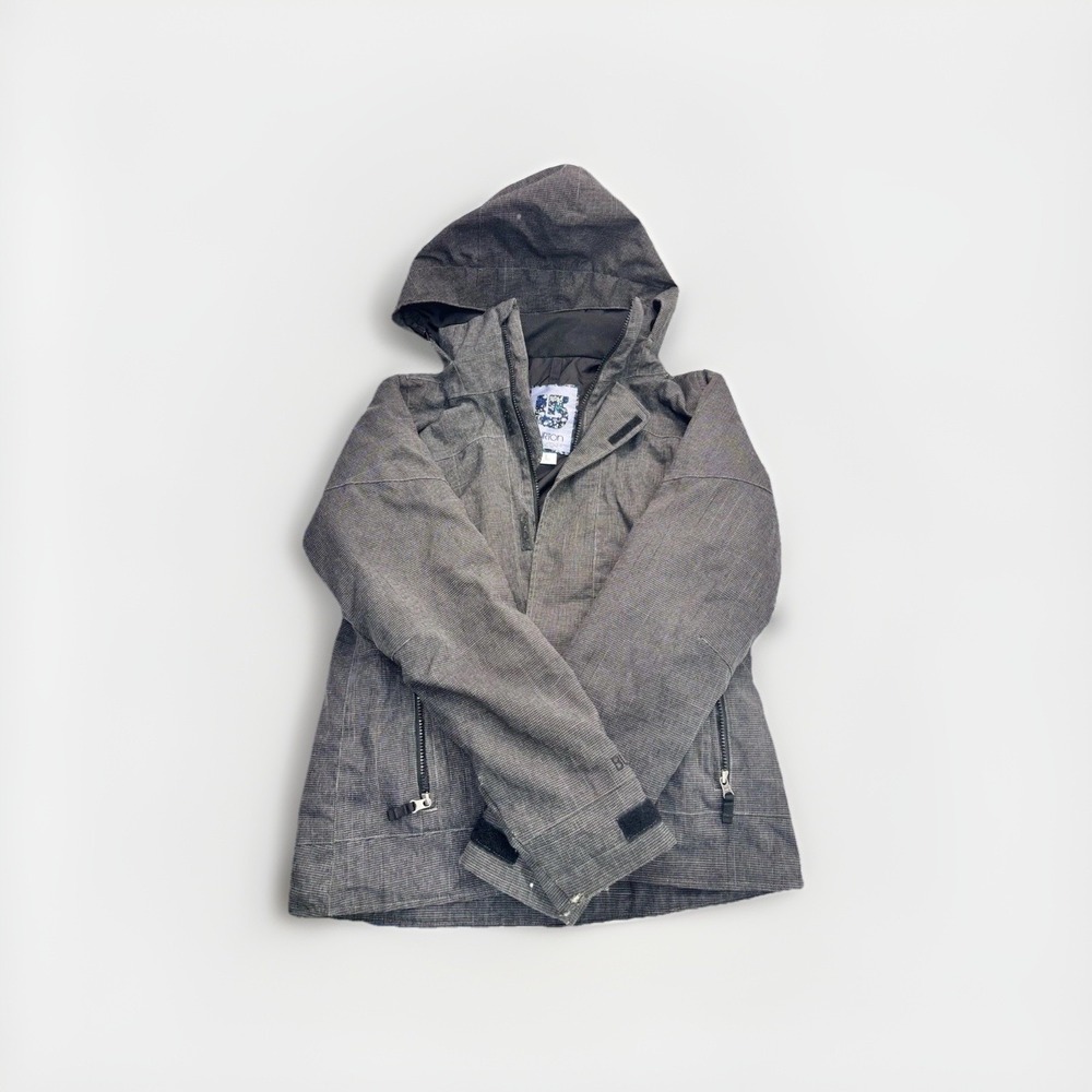 Burton Dry Ride Snowboard Jacket Women Size Large Grey